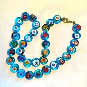 Icy Blue Artisan Color Pop Necklace